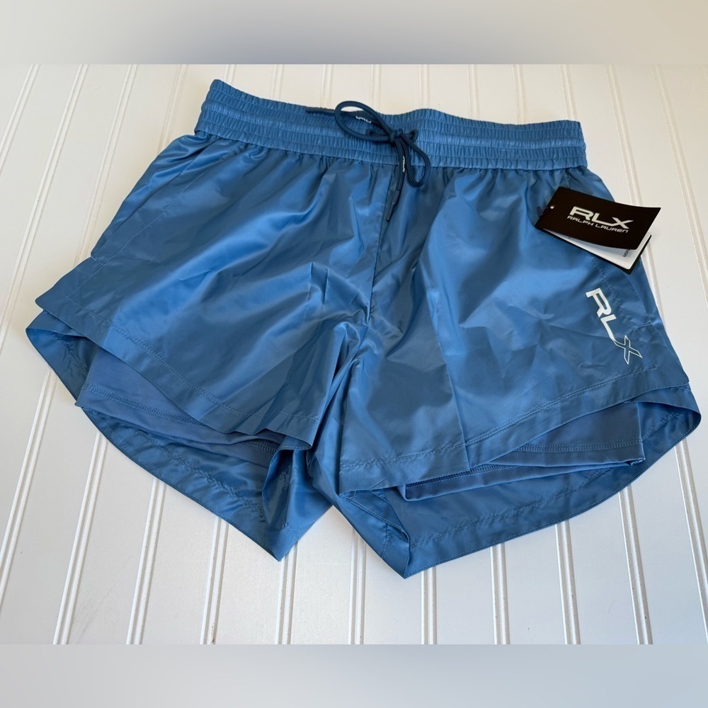 RLX Ralph Lauren Layered Rip Stop Jersey Drawstring Short Small Women NEW 1041